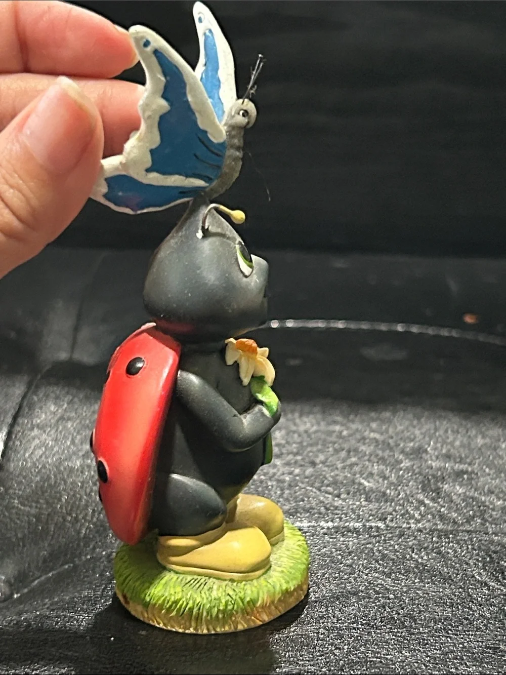 Lola the Ladybug Figurine with Red Wings and Yellow Shoes